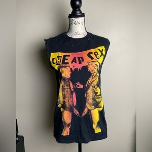 Donald Trump Cheap s*x distressed muscle cut unisex Tshirt size small